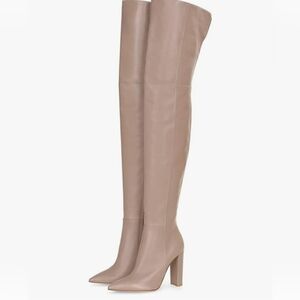 Elegant Light Tan Over-the-Knee Boots